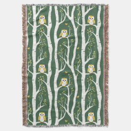 Weichtuch- und Birkenbaummuster Decke