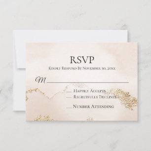 *~* Weichweicher Abstrakter Pfirsichrosa-Blütenein RSVP Karte