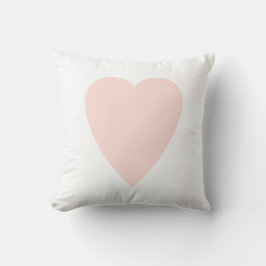 Weichweises weißes und pastellrosa Herzdesign Kissen