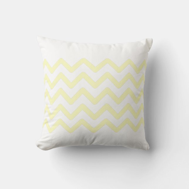 Weichweiße und gelbe Paste Zigzag Muster Design Kissen (Vorderseite)