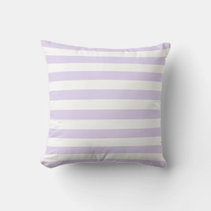 Weichweiße und Lila Lilac-Linienmuster Kissen
