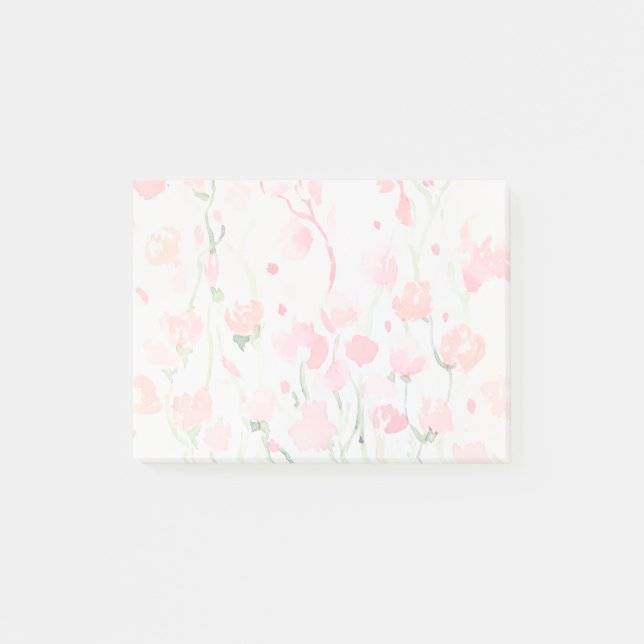 Weichzeichnen Blume in Rosa und Grün Post-it Klebezettel (Vorderseite)