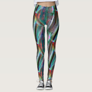 Weichzeichner aus psychedelischer Woody, digital r Leggings