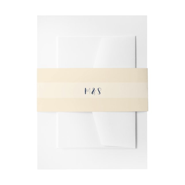 Weichzeichner-Beige-Monogramm Einladungsbanderole (Vorderseite Beispiel)