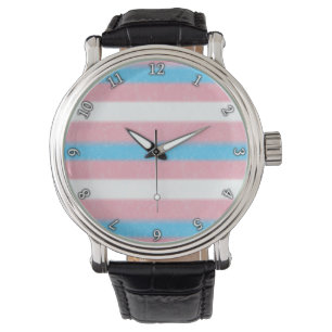 Weichzeichner für die Transgender-Pride-Flag-Farbe Armbanduhr