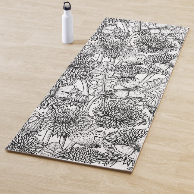 Weide aus Lüstern in Schwarz und Weiß Yogamatte (Beispiel)