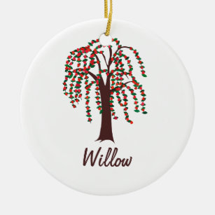 Weide-Baum mit den Herzen - kundengerecht Keramik Ornament