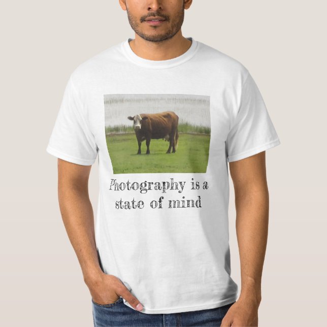 Weide Laune – Kuh Foto T-Shirt (Vorderseite)