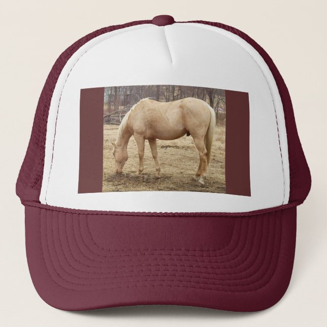 Weide Palomino Pferd Truckerkappe (Vorderseite)