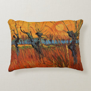 Weiden bei Sonnenuntergang von Vincent van Gogh Dekokissen