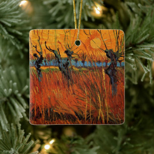 Weiden bei Sonnenuntergang von Vincent van Gogh Keramikornament