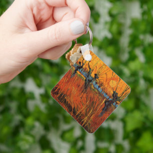 Weiden bei Sonnenuntergang von Vincent van Gogh Schlüsselanhänger