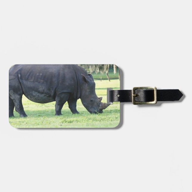 Weiden lassen des Nashorn-Gepäckanhängers Gepäckanhänger (Vorderseite horizontal)