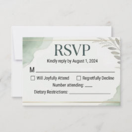 Weiden-Salbei-Hochzeitsantwortkarten RSVP Karte