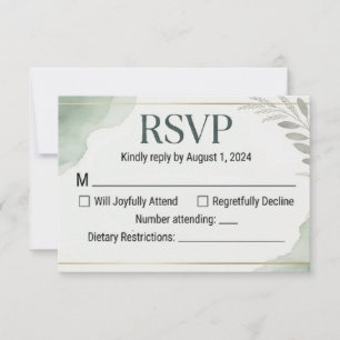 Weiden-Salbei-Hochzeitsantwortkarten RSVP Karte
