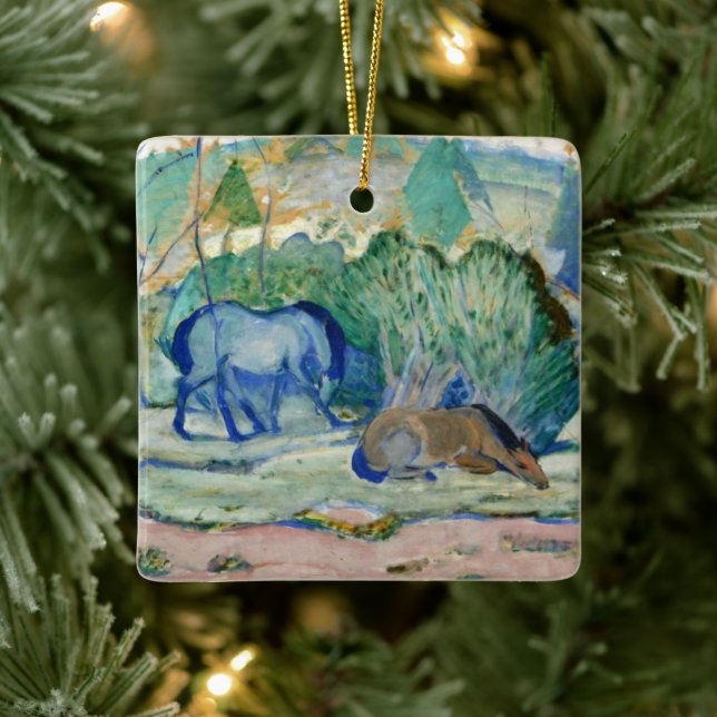 Weiden von Franz Marc, Vintage Kunst Keramikornament (Baum)