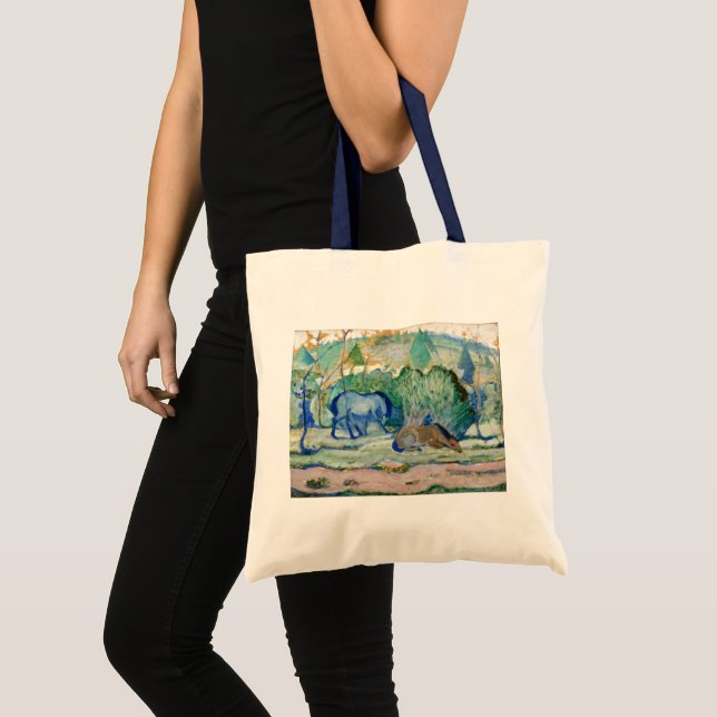 Weiden von Franz Marc, Vintage Kunst Tragetasche (Vorderseite (Produkt))