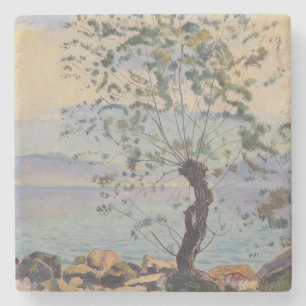 Weidenbaum am See (Schweizer Landschaft) Steinuntersetzer