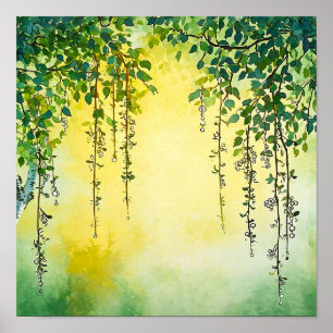 Weidenbaum Soft Botanical Landschaftsdruck Poster