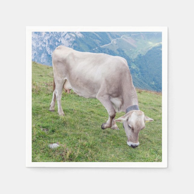 Weidende Kuh Serviette (Vorderseite)