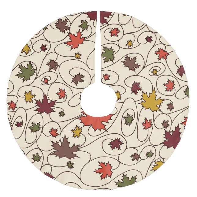 Weidenfallmuster aus dem Ahornleaf Polyester Weihnachtsbaumdecke (Vorderseite)