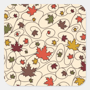 Weidenfallmuster aus dem Ahornleaf Quadratischer Aufkleber
