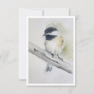 Weidenmeise Aquarell Notizkarte Mitteilungskarte