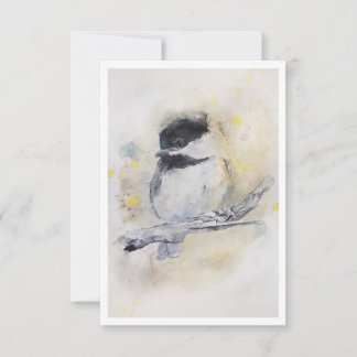 Weidenmeise Aquarell Notizkarte Mitteilungskarte