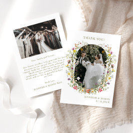 Weidenwiese-Wildblume Hochzeitsstift Foto Dankeskarte