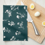 Weidenwilde Blume - aquamarin Geschirrtuch<br><div class="desc">Wiesenwild-Blume-Muster - aquamarin blau grün</div>