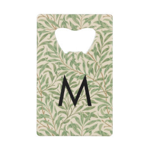 Weidenzweig-Muster William Morris Retro-Monogramm Geldbeutel Flaschenöffner