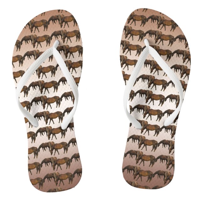 Weidepferde Tierkippen Flip Flops (Fußbett)