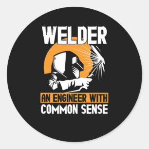 Weider: Ingenieur mit gesundem Menschenverstand Runder Aufkleber