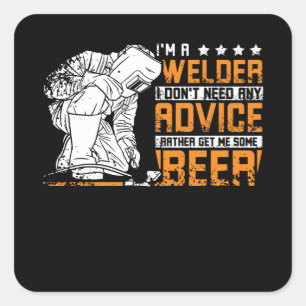 Weider und Bier Quadratischer Aufkleber