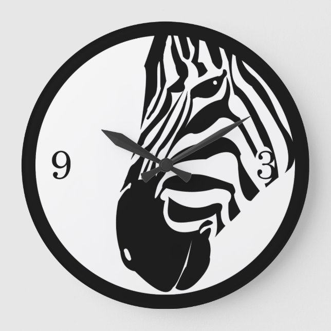 Weidezebra Große Wanduhr (Vorderseite)