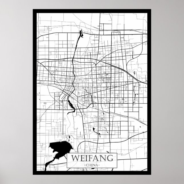 Weifang China Karte Poster (Vorne)