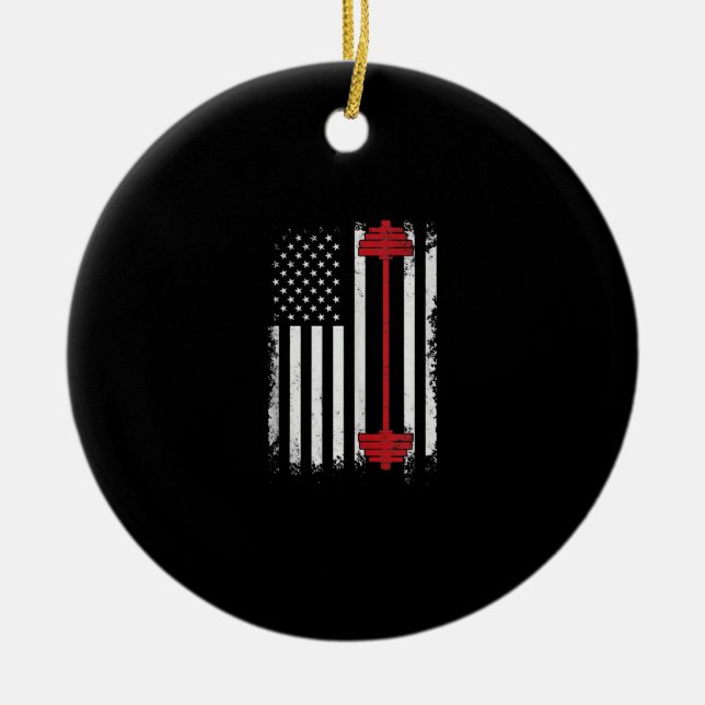 Weight Lifting Flat Gifts Workout, Gym Lover Keramik Ornament (Vorne)