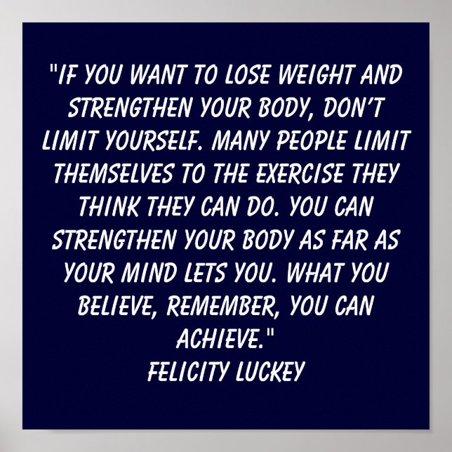 Weight Loss Beliefs 8 Poster (Vorne)