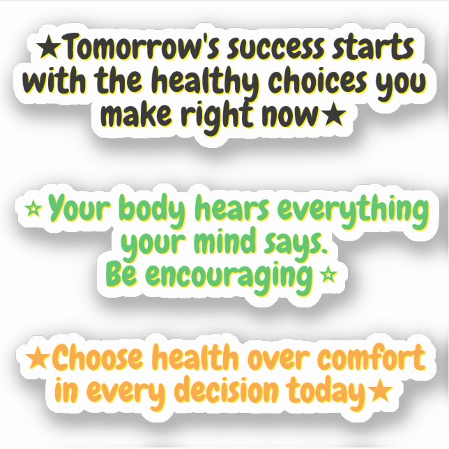 Weight Loss Motivation Quotes | Positive Stickers Aufkleber (Vorderseite)