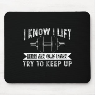 WeightHebe wie Old Man Bodybuilding Barbell Wo Mousepad
