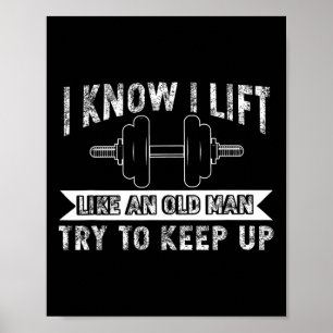 WeightHebe wie Old Man Bodybuilding Barbell Wo Poster