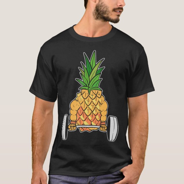 Weightheben der Gym-Fitness Workout Ananas T-Shirt (Vorderseite)