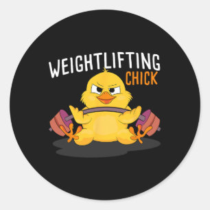 Weightheben Kick Bodybuilding Workout Gym Frauen Runder Aufkleber