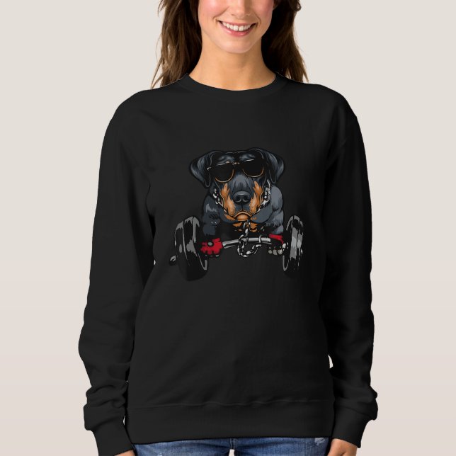 Weightlifter Doberman - Hund L Sweatshirt (Vorderseite)