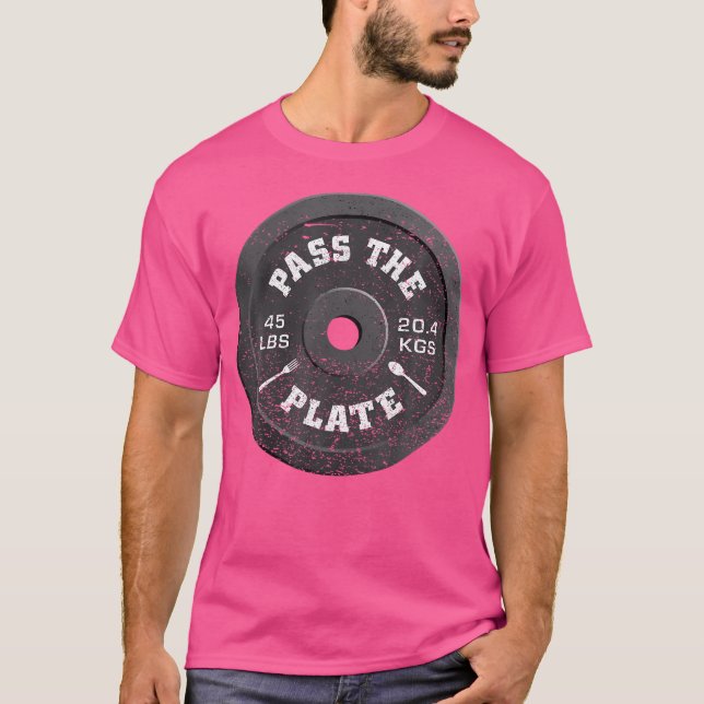 Weightlifter durchquert das Plattengymnastik-Train T-Shirt (Vorderseite)