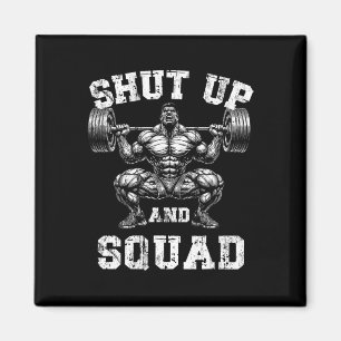 Weightlifter hält auf und bestickt lustigen Gym Sp Magnet