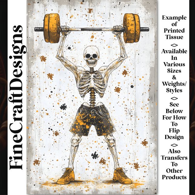 Weightlifter Skeleton Pumping Iron AJ8 Decoupage Seidenpapier (Von Creator hochgeladen)