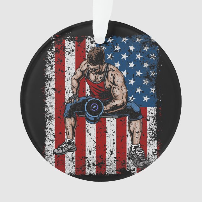 Weightlifterdumbbell-Fitness Ornament (Vorderseite)