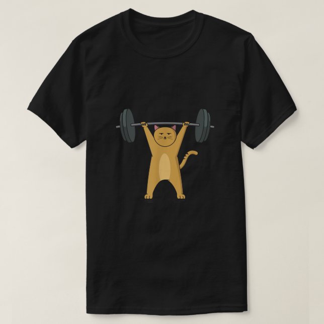 Weightlifting  Cat Barbell  T-Shirt (Design vorne)