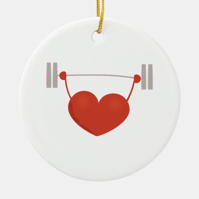 Weightlifting-Herz Keramik Ornament (Vorne)